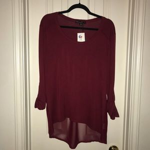 NWT Living Doll blouse with sheer back